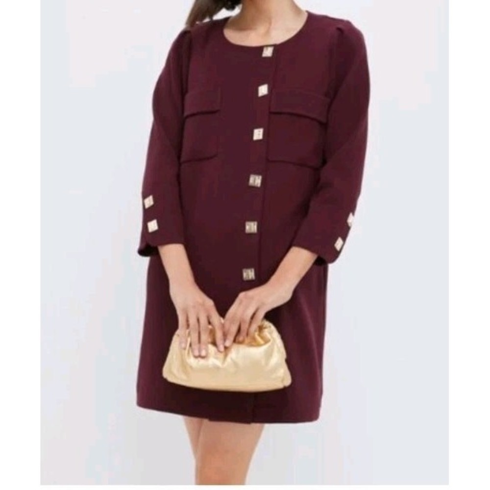 Tuckernuck Barnett Mini Dress Large Oxblood Gold‎ Hardwear